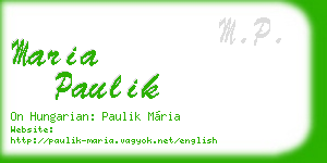 maria paulik business card